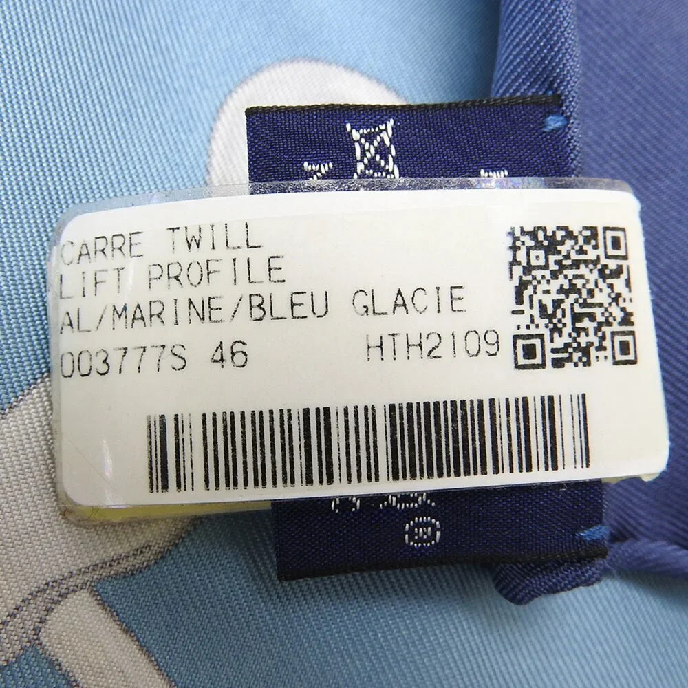 HERMES Authentic Blue Silk Scarf - Picture 8 of 11
